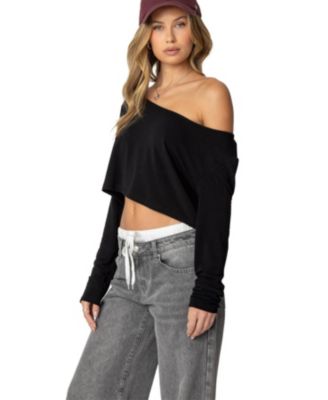 Women's Cropped Off Shoulder Top