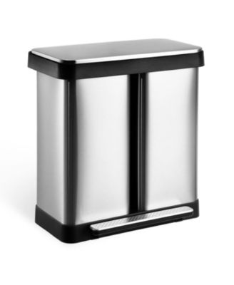 2 x 9.5 Gal (36L+36L) Trash Can, Dual Compartments Garbage Can