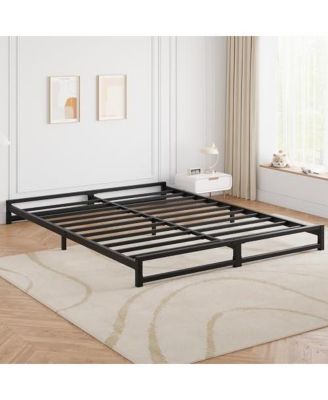 Queen Size Metal Platform Bed Frame with Steel Slat Support