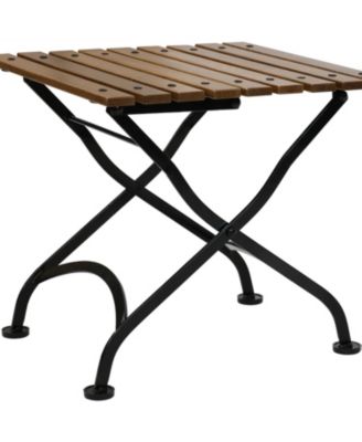 Chestnut Wood Folding Square Patio Accent Side Table - 20" - Brown