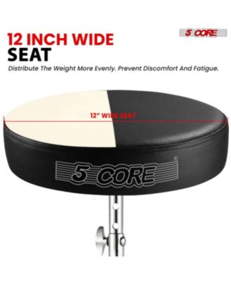 Drum Throne Adjustable Guitar Stool Padded Seat + Drum Practice Pad Snare Drumming Stand