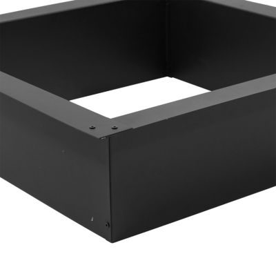 Outdoor Heavy-Duty Steel Portable Above Ground or In-Ground Square Fire Pit Liner Ring - Black