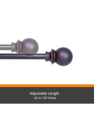 Birkin 3/4" Decorative Curtain Rod with Fast Fit Easy Installation