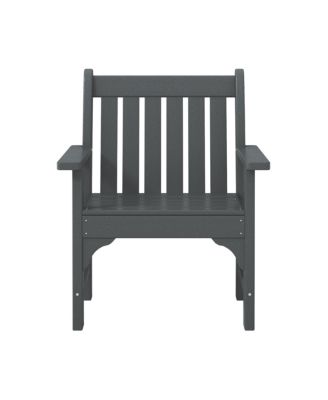Outdoor Patio HDPE Adirondack Dining Arm Chairs (Set of 2)