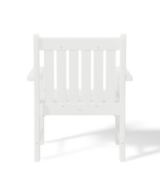 Outdoor Patio 3-Piece HDPE Adirondack Garden Chairs with Square Adirondack Side Table Set