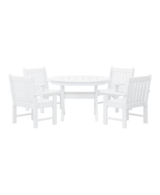 5-Piece HDPE Outdoor Patio Chair and Round Table Dining Set