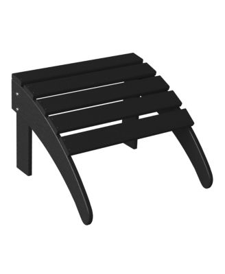 4-Piece Outdoor Patio HDPE Adirondack Chairs With Ottomans and Cup Holder Set