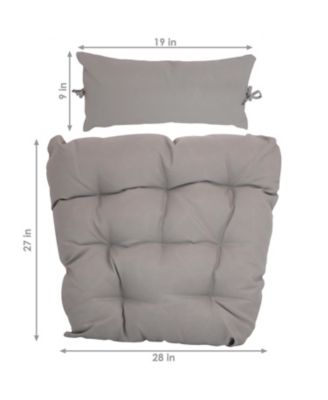 Outdoor Replacement Caroline Hanging Egg Chair Cushion and Headrest Pillow Set - Gray - 2pc