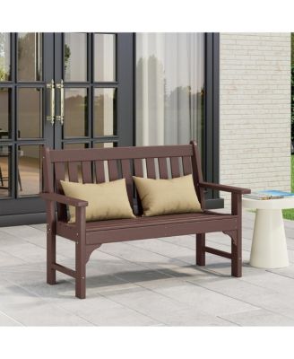 Outdoor 2-Person All-Weather HDPE Front Porch Garden Bench
