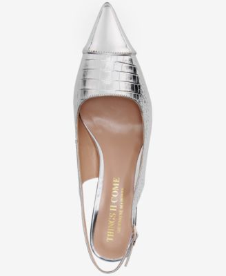 Women's Julee Luxurious Pointy-Toe Slingback Kitten Heel Pump