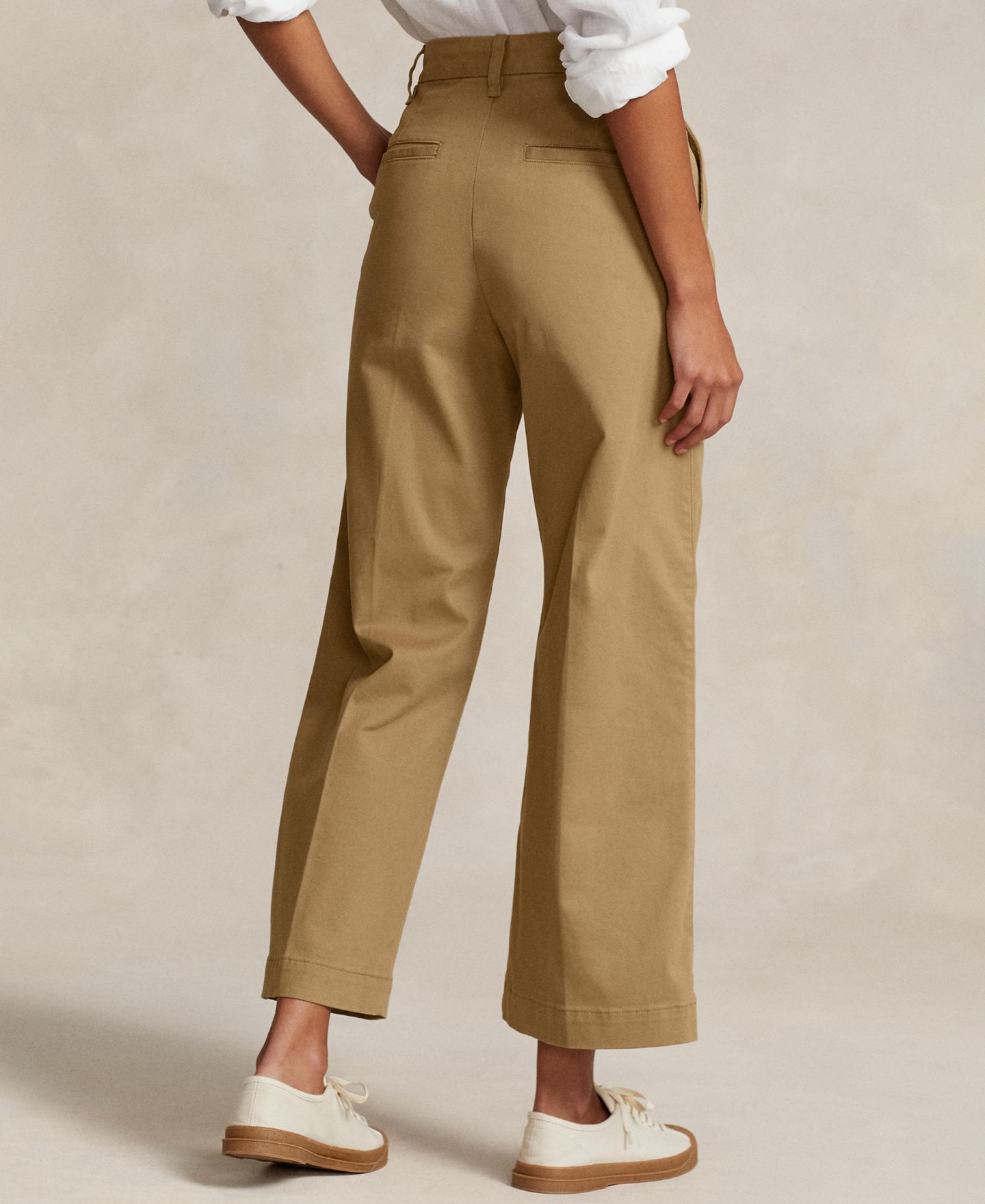 Женские брюки Polo Ralph Lauren Chino Wide-Leg, цвет: Хаки — фото 4