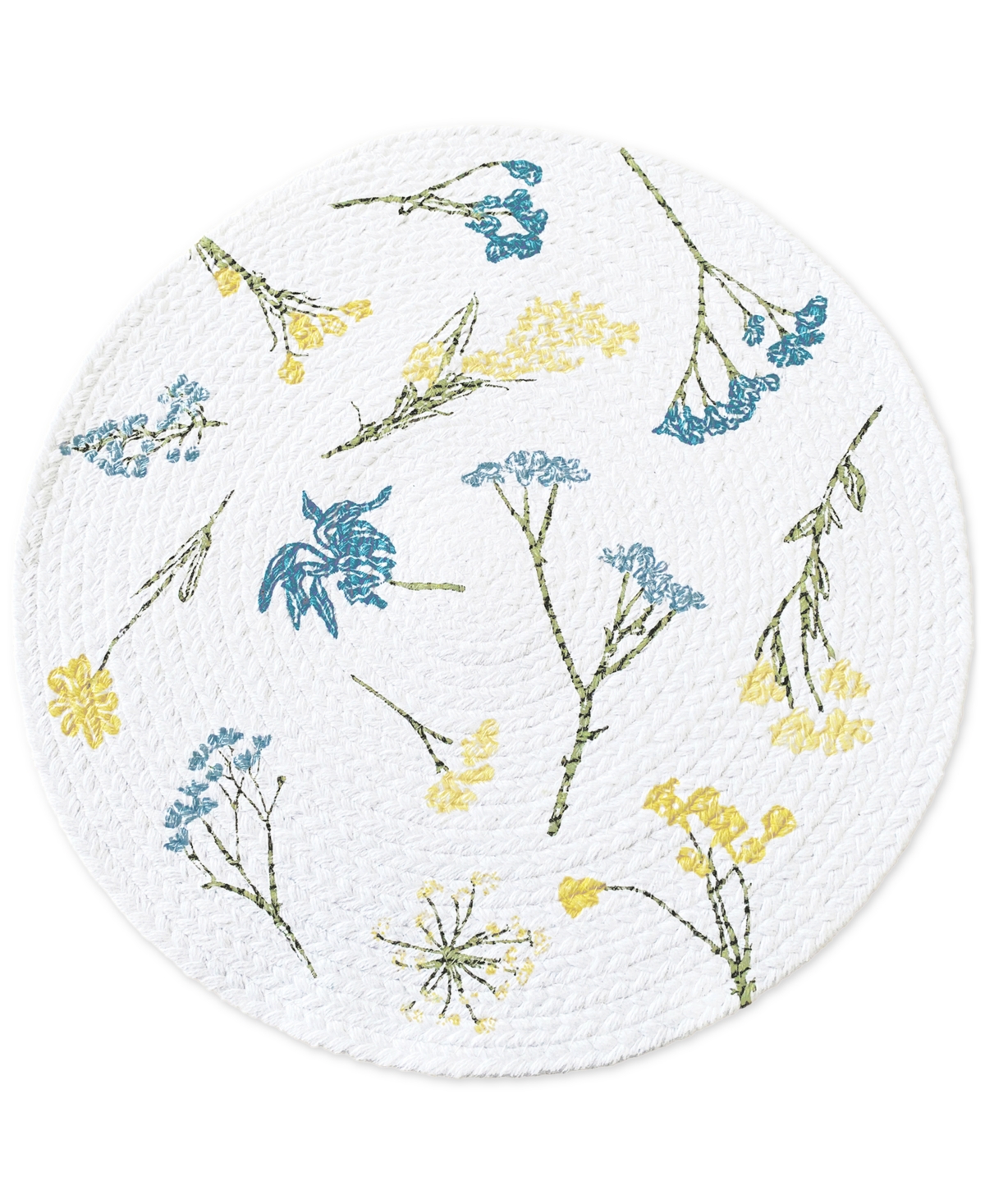 Lenox Wildflowers All-over Round Placemats, Set Of 2 In Blue,white