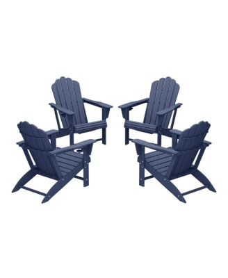 Outdoor Patio HDPE Adirondack Chairs With Cup Holders