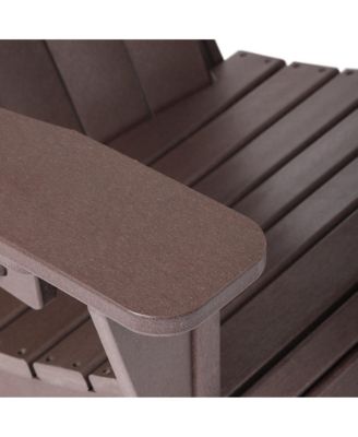 3-Piece Adirondack Chair with Cup Holder and Folding Ottoman and Table Set