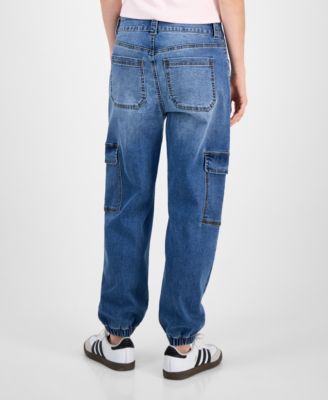 Juniors' High Rise Cargo Jogger Jeans