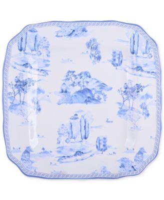 Scenic Toile Blue Porcelain 12 Pc. Dinnerware Set, Service for 4