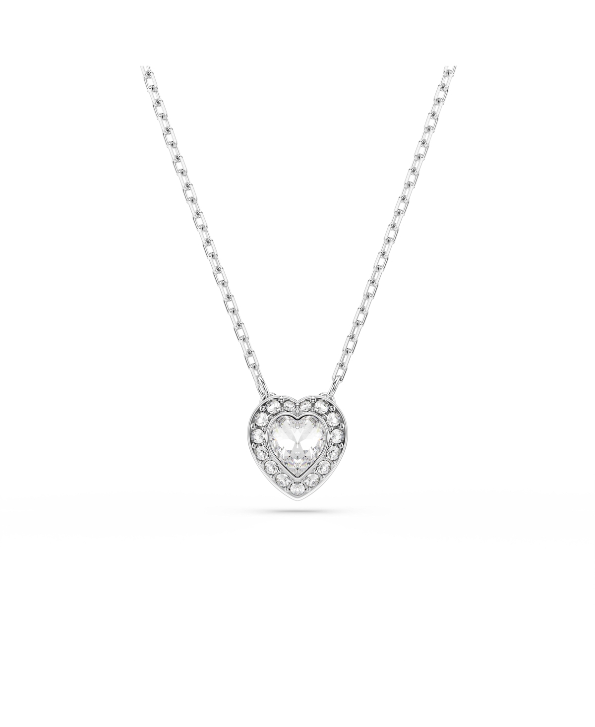 Swarovski Ariana Grande X  Rhodium Plated Heart Mixed Cuts Pendant Necklace In Silver