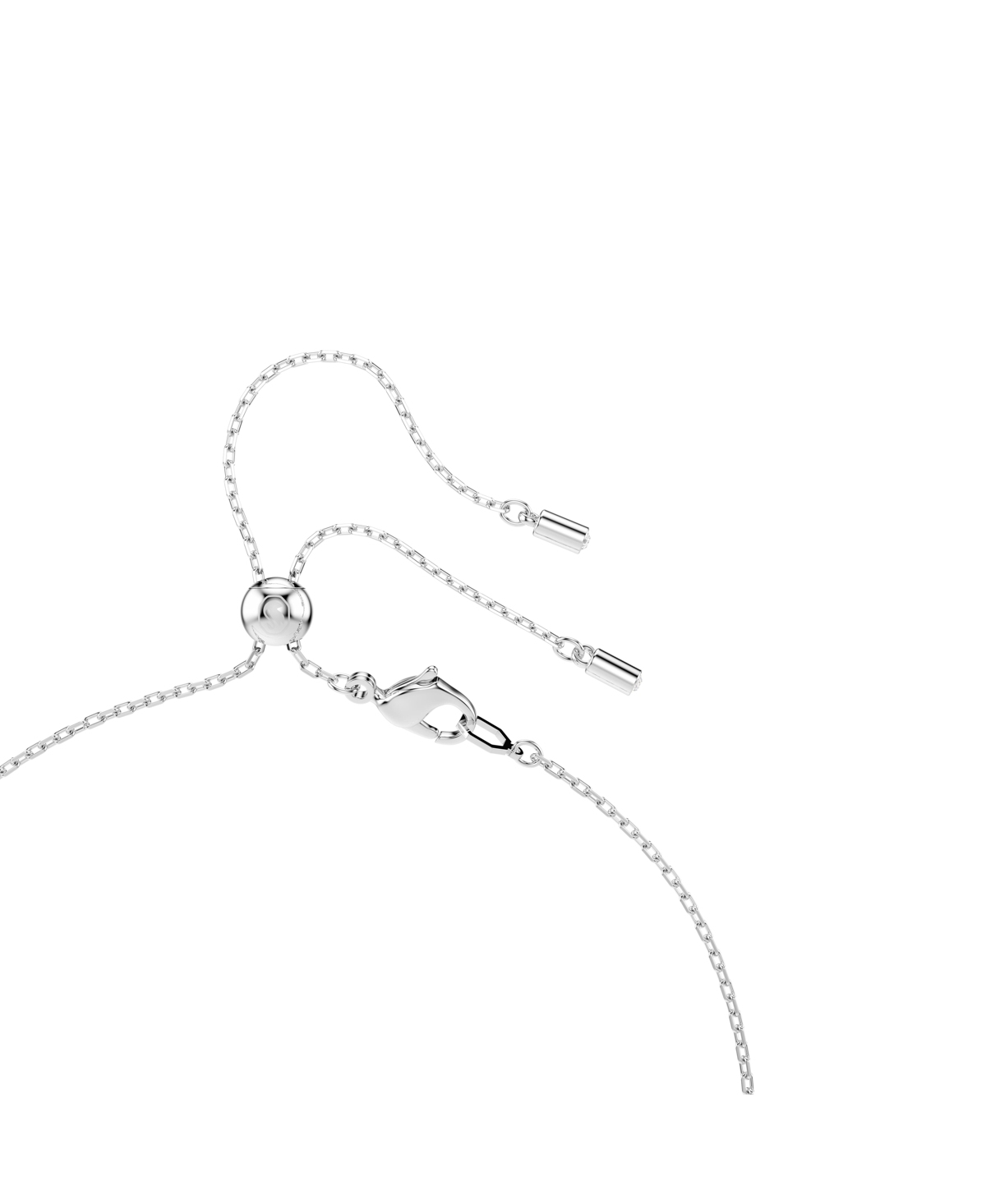 Swarovski X Ariana Grande Rhodium Plated Heart Mixed Cuts Y Necklace In Silver