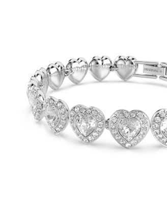 Ariana Grande x Swarovski&reg; Rhodium Plated Heart Mixed Cuts Tennis Bracelet