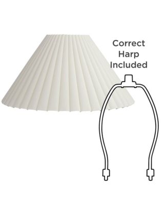 Collection 7" Top x 20 1/2" Bottom x 10 3/4" High x 12 1/2" Slant Lamp Shade Replacement Box Pleat Spider Harp Finial