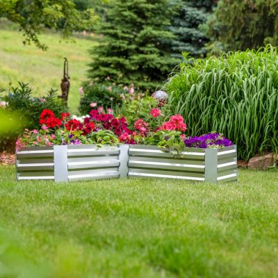 Galvanized Steel L-Shaped Raised Garden Bed