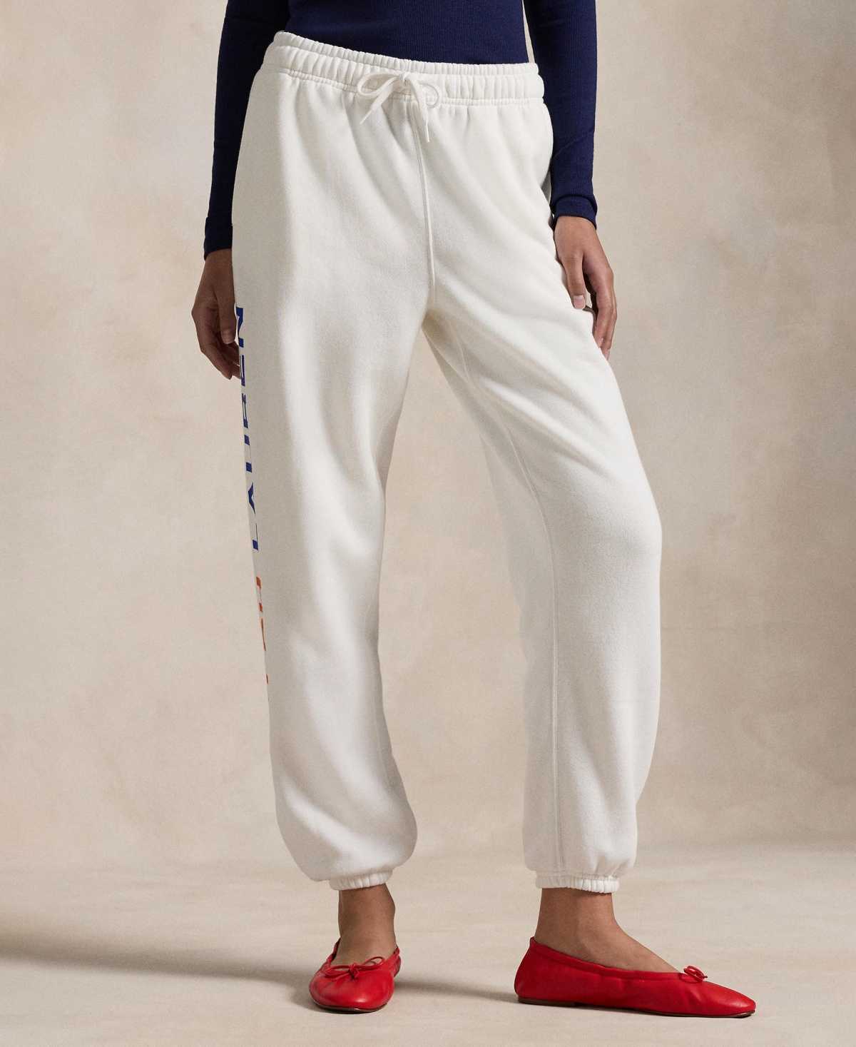 Polo Ralph Lauren Flag Logo Fleece Sweatpant In White