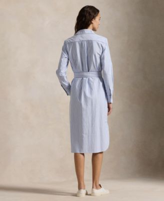 Women's Belted Cotton Oxford Shirtdress