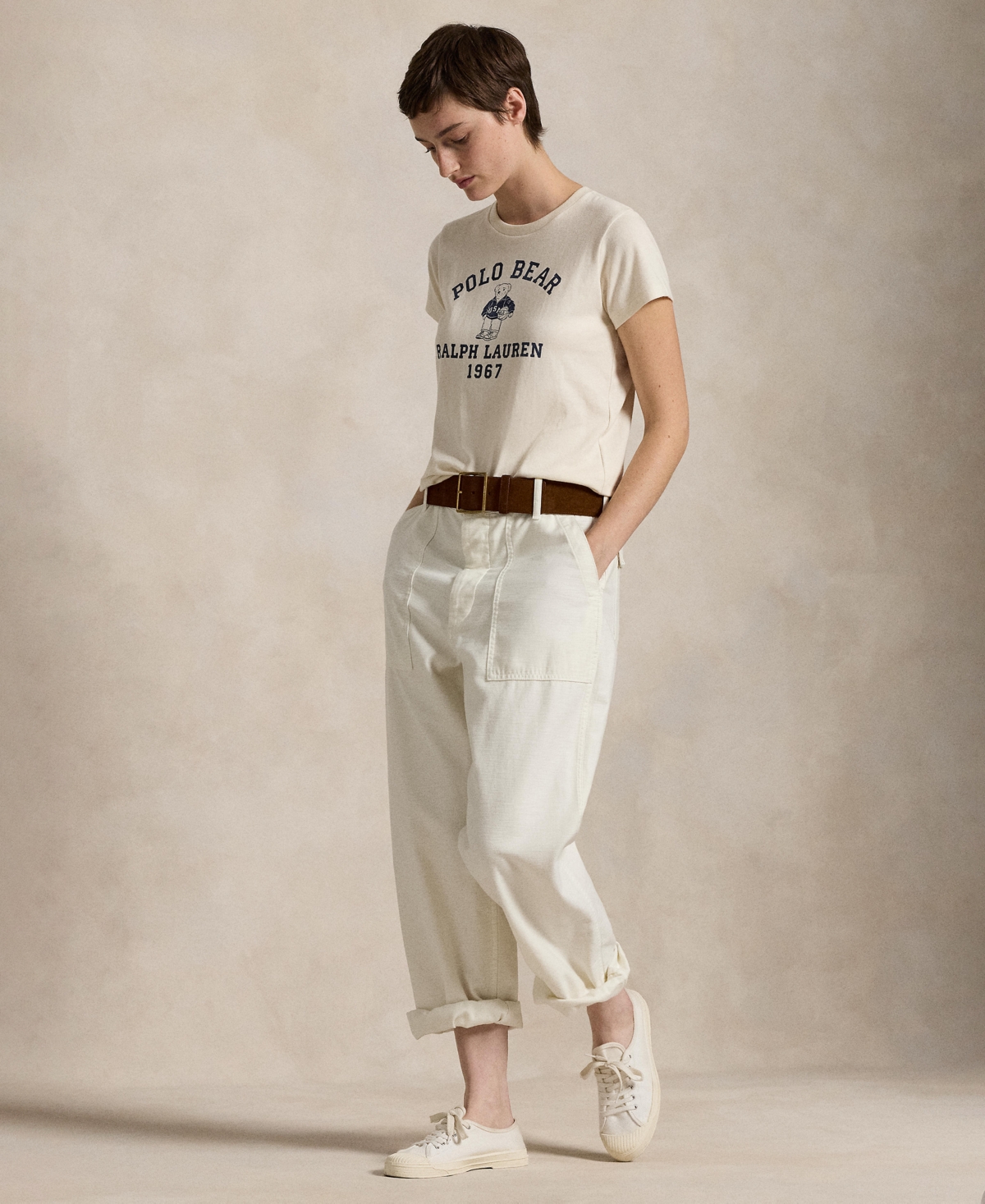 Polo Ralph Lauren Polo Bear Cotton Jersey Tee In Deckwash White