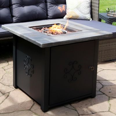 Outdoor Smokeless Patio Propane Gas Fire Pit Table with Lava Rocks - 30" Square