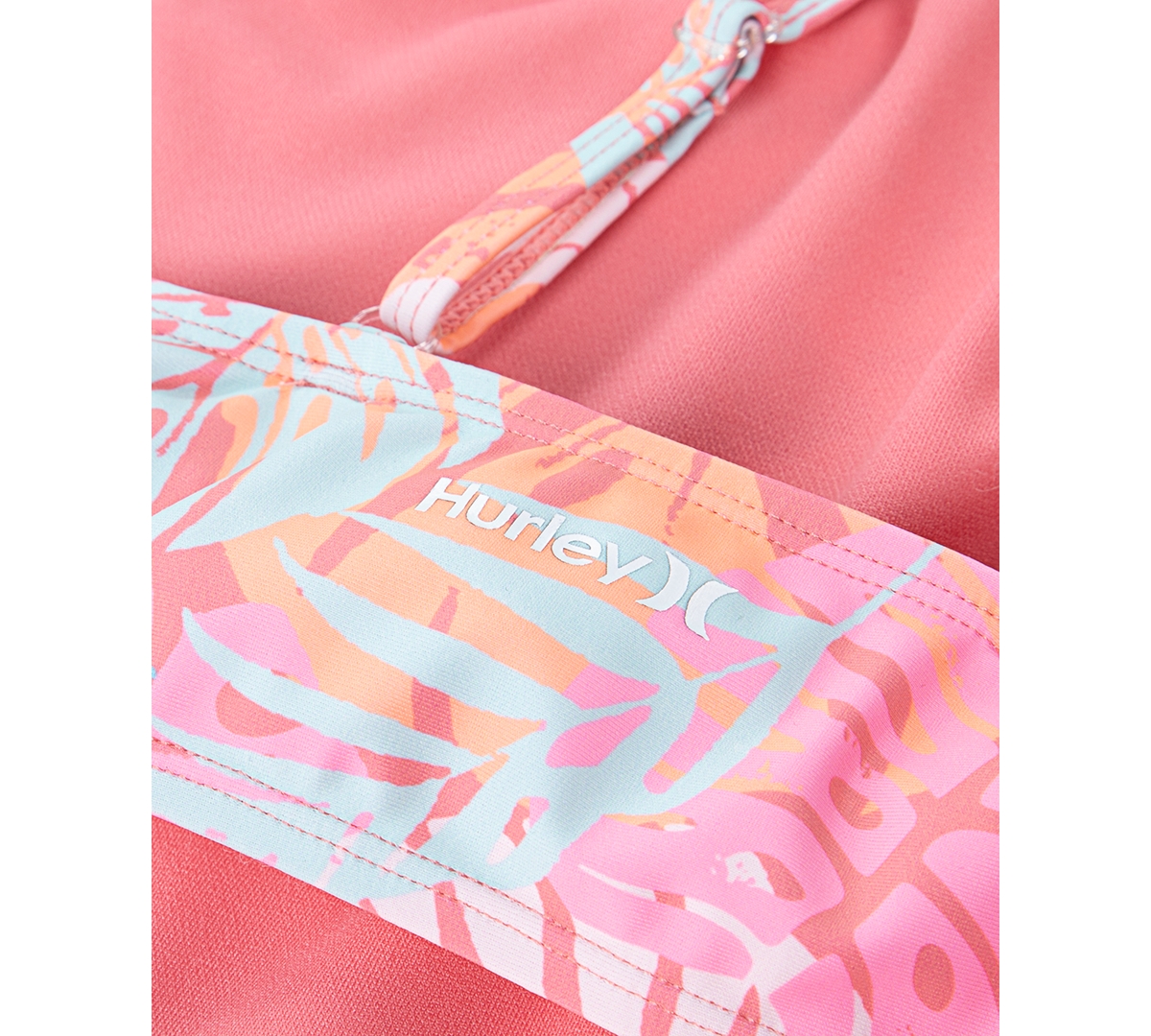 Shop Hurley Big Girls Halter Monokini Swimsuit In Sunset Coral,multi