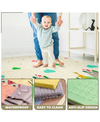 (78" x 70") Foldable Play Mats with Travel Bag - for Babies, Toddlers, and Kids Playtime & Tummy Time