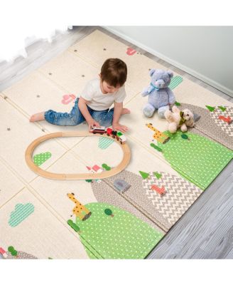 (78" x 70") Foldable Play Mats with Travel Bag - for Babies, Toddlers, and Kids Playtime & Tummy Time