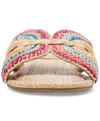 Women's Geeya Raffia Criss Cross Strap Slide Sandals