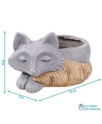 Finley the Fox Planter Statue - Indoor/Indoor Decorative Figurine - 12"