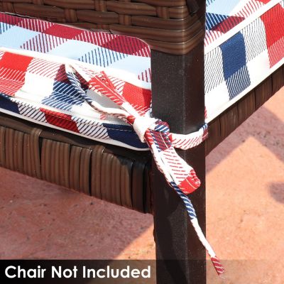 Square Indoor/Outdoor Seat Cushions with Ties - 17" Square x 2" Thick - Americano - 2-Pack