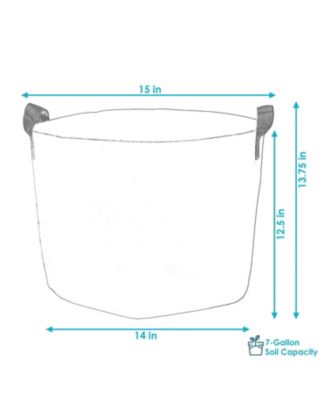 Garden Grow Bag with Handles Non-Woven Polypropylene Fabric, Black