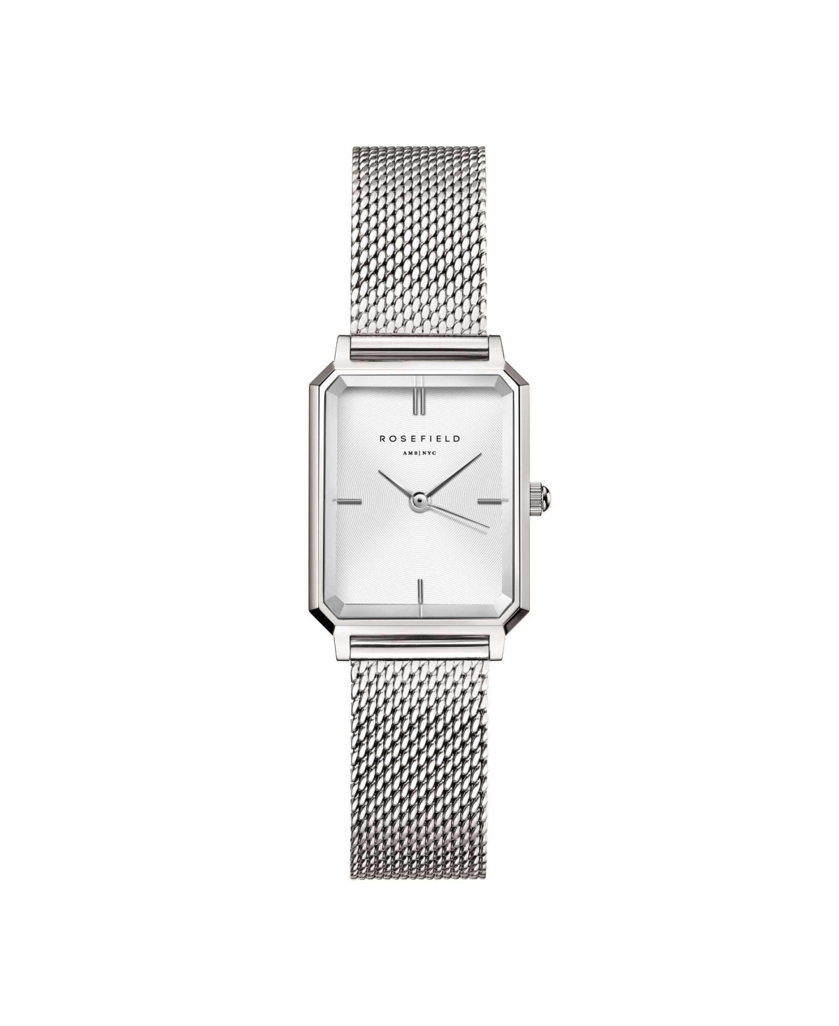 Octagon Xs Women's Silver Tone Stainless Steel Mesh Bracelet Watch 24mm - Silver