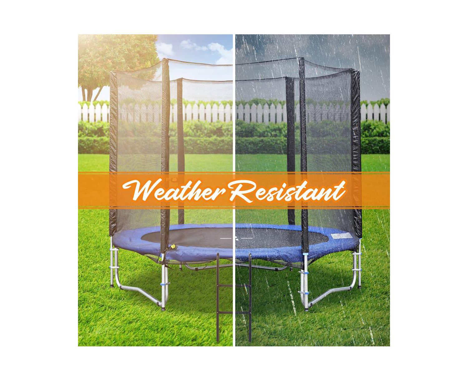 Galvanized Steel Extra-Wide Footsteps Trampoline Safety Ladder