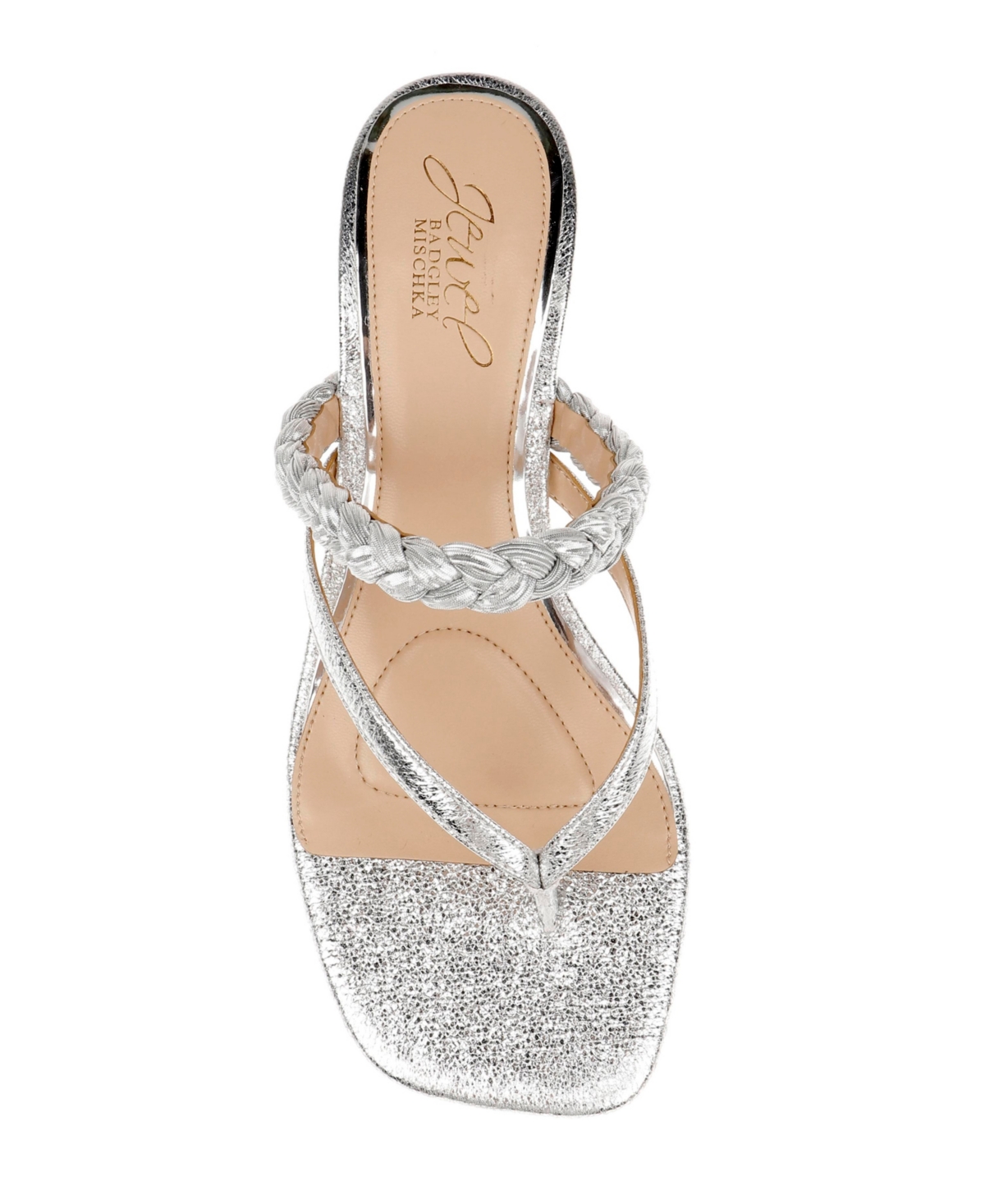 Jewel Badgley Mischka Women's Nadya Kitten Heel Sandals In Silver Metallic