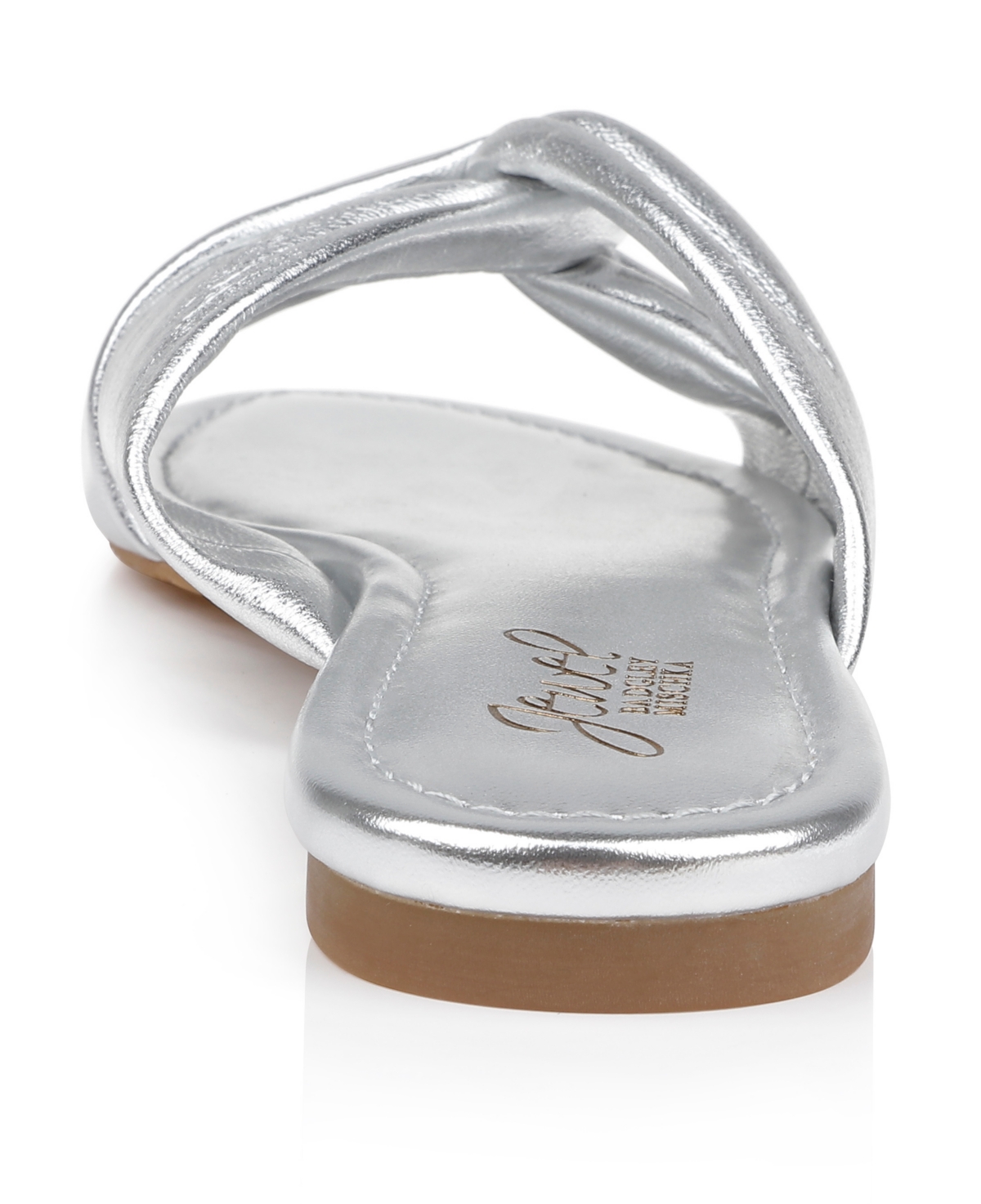 Jewel Badgley Mischka Women's Nicolet Flat Slide Sandals In Silver Leather