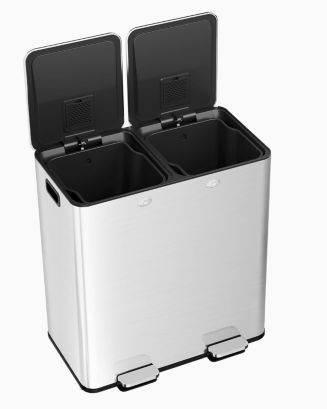 GAOMON 15 Gallon Triple Compartment Stainless Steel Kitchen Trash Can for Recycling - Macy's