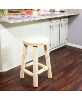 Unfinished Wood Round Top Counter-Height Stool - Fir Wood - 24"