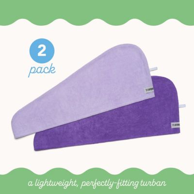 Microfiber Hair Towel Wrap, 2-Pack – Quick-dry turban for all hair types perfect for travel, home, women, men & kids