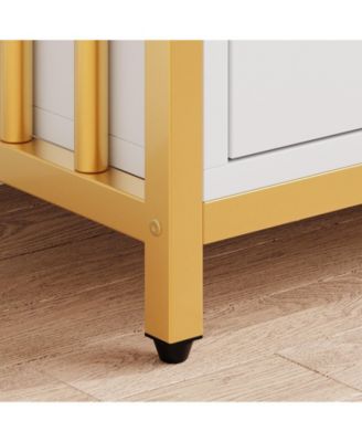 Modern Bookshelf with Drawers White Storage