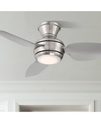 36" Whirl Modern Indoor Outdoor Ceiling Fan 3 Blade LED Light Remote Control Brushed Nickel Finish Bedroom Patio Hugger