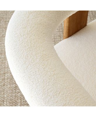 Curved Boucle Loveseat Sofa, Upholstered 2-Seater Modern Accent Couch for Living Room