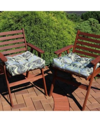 Indoor/Outdoor Replacement Square Tufted Patio Chair Seat and Back Cushions - 20" - 2pk