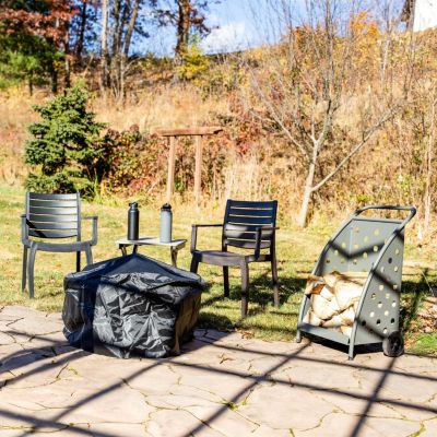 Powder-Coated Steel Log Cart - 34" H - Gray