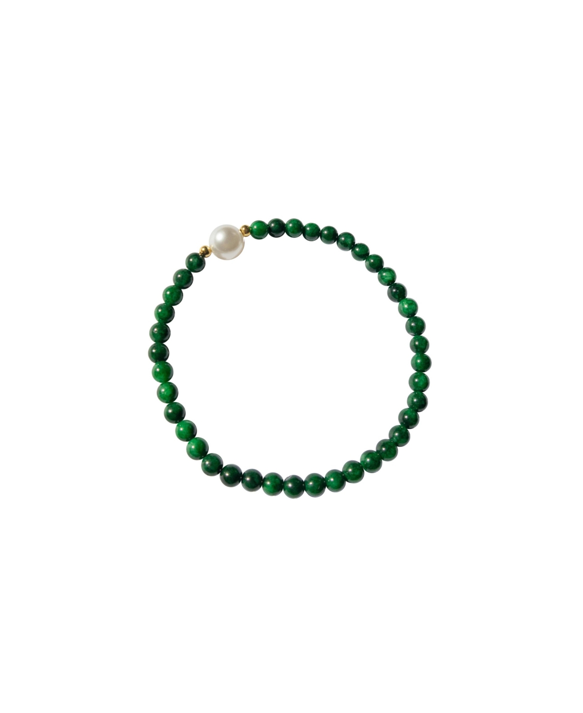 seree Clara — Pearl and green chalcedony beaded bracelet