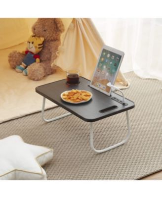 Foldable & Lightweight Lap Desk with USB Ports - Ideal for Working, Reading, or Eating - Small